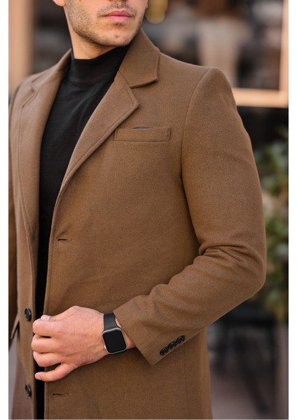 Erkek Dar Kesim Uzun Yünlü Kaşe Palto indirimleri