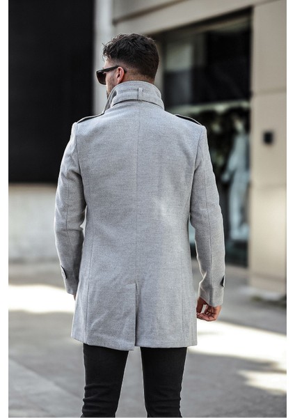 Erkek Oversize Kaşe Kaban Biker Yaka Midi Kışlık Rahat Kesim fırsatları