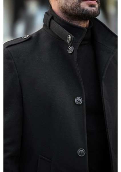 Uzun Kaşe Kaban Dar Kesim Kışlık Erkekler İçin %100 Polyester %20 Pamuk modelleri