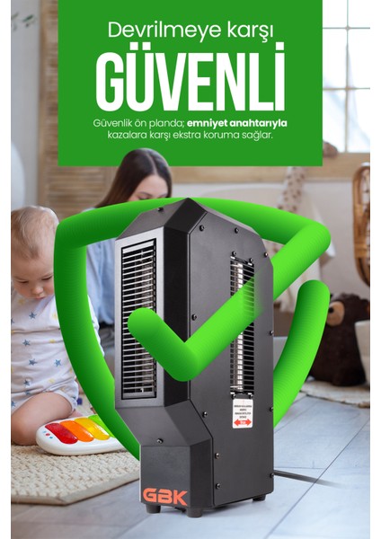 Fanlı Isıtıcı 3400W Ev, atölye, ofis, prefabrik yapı için uygun