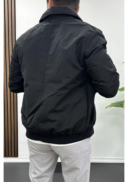 Erkek Gömlek Yaka Mevsimlik Ceket Siyah EDW210 fırsatları