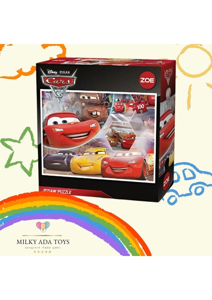 Dısney Cars 3 Puzzle 100 Parça Yapboz