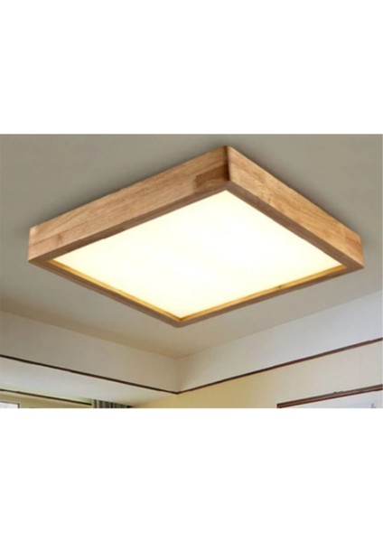 Ahşap Çerçeve Tavan LED Aydınlatma Avize 30*30 cm Salon Yatak Odası Mutfak Balkon Beyaz 6500K Işık