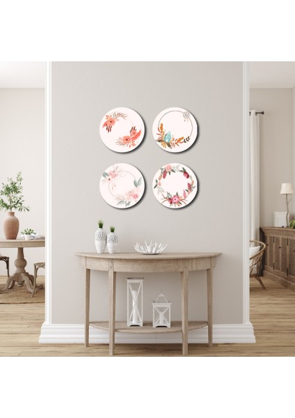 Eskitme 4'lü Ahşap Tablo, Boho Desenli Tablo, Ev Dekoru 25X25CM, 30X30CM fiyatları