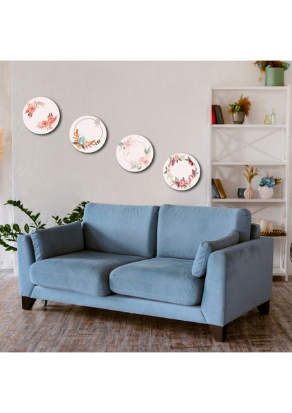 Eskitme 4'lü Ahşap Tablo, Boho Desenli Tablo, Ev Dekoru 25X25CM, 30X30CM fırsatları