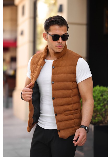 Erkek Kolsuz Süet Yelek