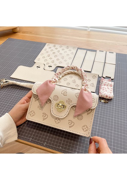 Dokuma Çanta Diy Malzeme Çantası Elle Dikilmiş Ev Yapımı Küçük Kare Çanta El Dokuması Kiraz Çiçeği Crossbody Çanta Kız Arkadaşı Için (Yurt Dışından)
