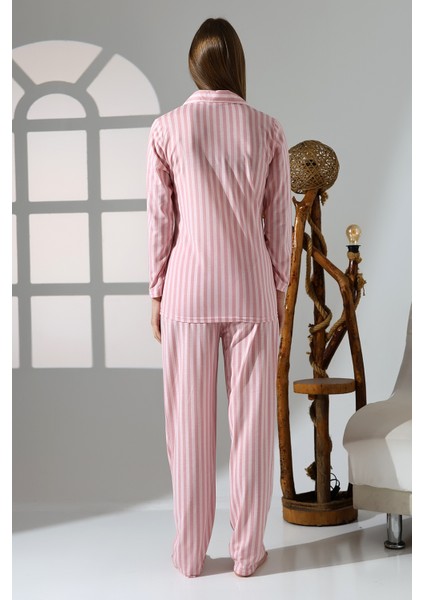 Penye Önden Düğmeli Hamile Lohusa Uzun Kol Pijama Takımı fırsatları
