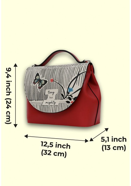 Kadın Vegan Deri Kırmızı El Çantası - Tiny but Mighty Tasarım