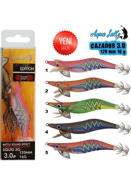 Aqua salty Cazador Squid Jig Kalamar Zokası 120MM 19G 3.0 No:1