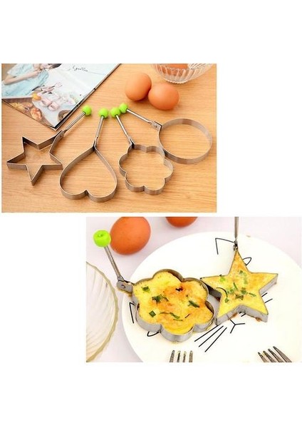 Homemiyn Paslanmaz Çelik Omlet Makinesi Yumurta Kalıp Krep Kalıp (4 Adet) (Yurt Dışından)