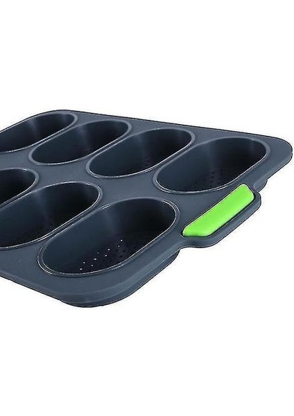 Ekmek Tavalar Kalıplar 8-Deliği Yapışmaz Silikon Ekmek Pişirme Pan Dıy Mini Mutfak Kalıp Oval Pasta Aracı Fransız Ekmek (Yurt Dışından)