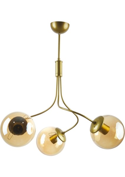 Napoli Modern Eskitme Renk Kapalı Bal Camlı Salon - Mutfak - Yatak Odası 3 Lü Avize