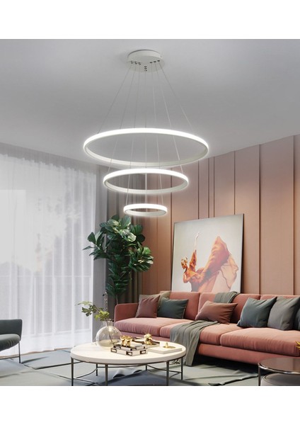 TT300-3 By Halka 3 Lü Mat Beyaz ( Gün Işığı ) LED Avize