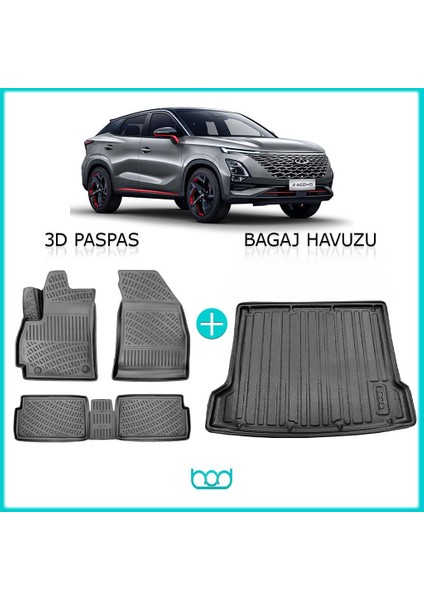 Chery Omoda 5/pro 3D Havuzlu Paspas ve Bagaj Havuzu Seti