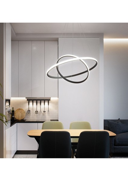 TT300-2 Sy Halka 2 Li Mat Siyah ( Gün Işığı ) LED Avize