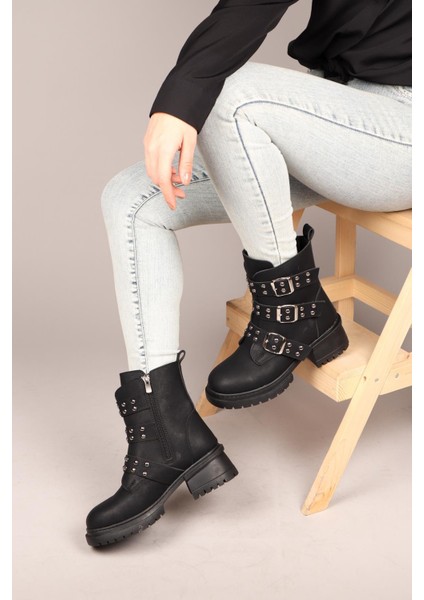 FEMKE Troklu Kadın Bot SİYAH indirimleri