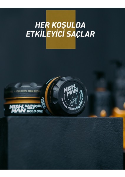07 Gold One Aqua Saç Şekillendirici Wax - Lüks Parlaklık ve Güçlü Tutuculuk 100 ml modelleri