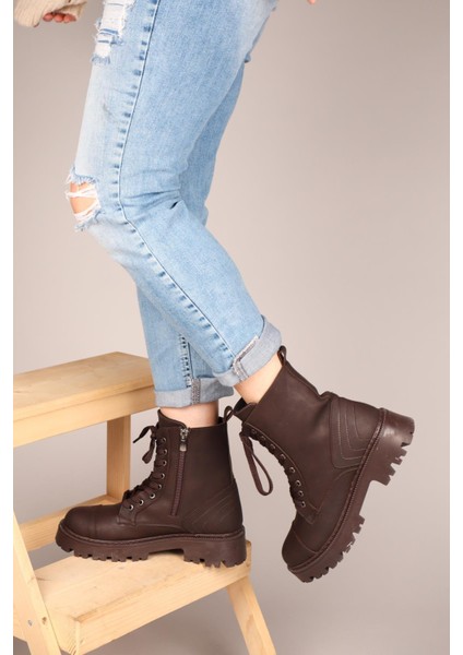 ADRİENN Dikiş Detaylı Kadın Bot KAHVERENGİ modelleri