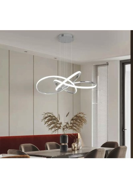 Kumandalı Dimmerli 3 Renk Işıklı Modern Sarkıt Power LED Avize Krom Ledli Avize fiyatları