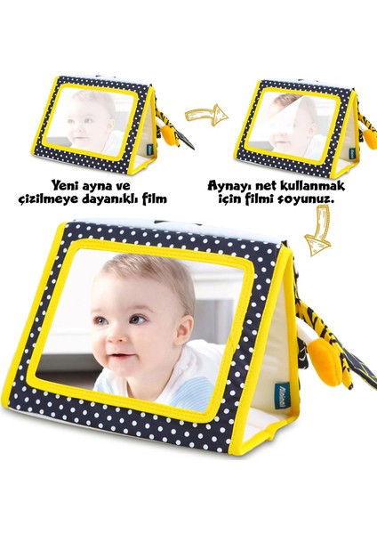 Tummy Time Hışırtılı Yumuşak Bez Aktivite Kitabı - Sarı Tembel Hayvan