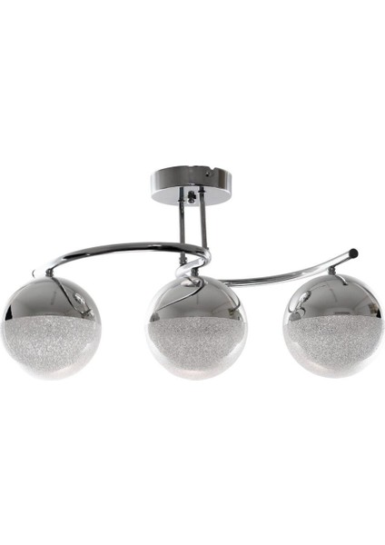 Fuji Modern Dekoratif Krom Renk Salon - Mutfak - Yatak Odası 3 Lü LED Avize
