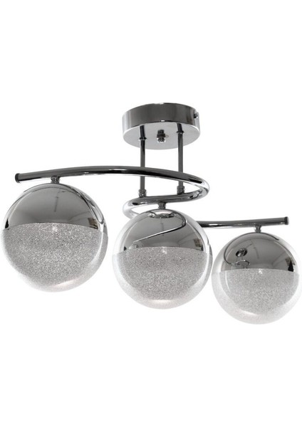 Fuji Modern Dekoratif Krom Renk Salon - Mutfak - Yatak Odası 3 Lü LED Avize