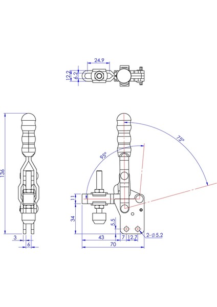 Goodhand GH-11501-B Geçişli Kelepçe | 150 kg Kapasiteli Ayarlanabilir Kelepçe - Montaj ve Sabitleme fiyatları