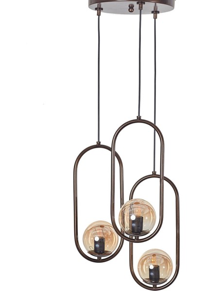 Zenga 3 Lü Eskitme Metal Gövde Bal Rengi Camlı Tasarım Lü x Avize fiyatları