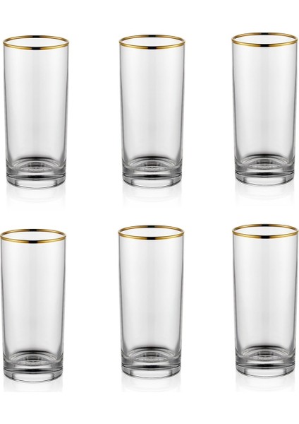 Altın Basic Butik Cam Meşrubat Bardağı 380CC 6 Ad