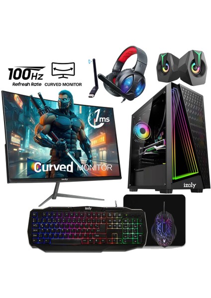 Izoly Fp Mgz İ5-3470 16GB 512GB SSD Rx 550 4gb 24"100Hz Oyuncu Masaüstü Bilgisayarı