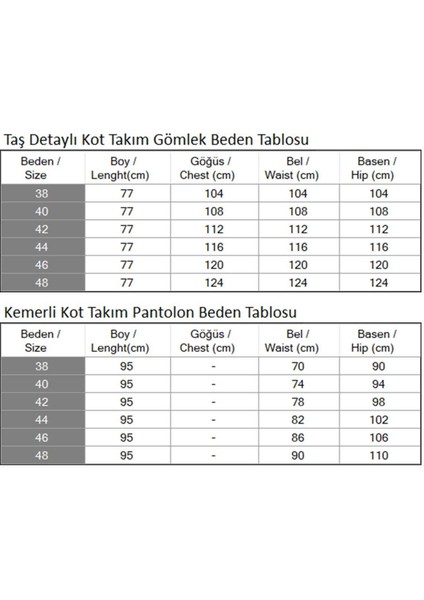 Düğmeli Taş Detaylı Kot Takım Füme 19285