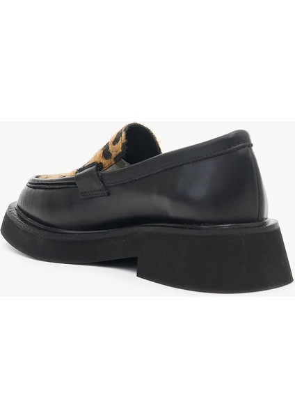 Josie Leopar Hakiki Deri Kadın Loafer