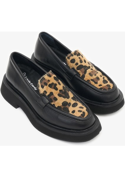 Josie Leopar Hakiki Deri Kadın Loafer