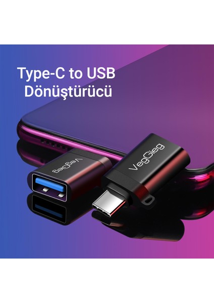 Type-C To USB 3.0 Çevirici Dönüştürücü Adaptör