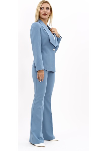 Amerikan Yaka Klasik Ceket & İspanyol Paça Pantolon-Deniz modelleri