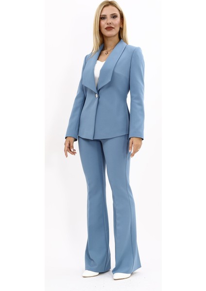 Amerikan Yaka Klasik Ceket & İspanyol Paça Pantolon-Deniz indirimleri