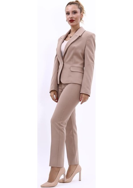 Erkek Yaka Tek Düğmeli Klasik Ceket & Dar Paça Pantolon-Taş fiyatları