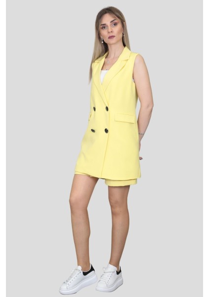 Safari Yelek & Safari Şort Takım-Sarı modelleri