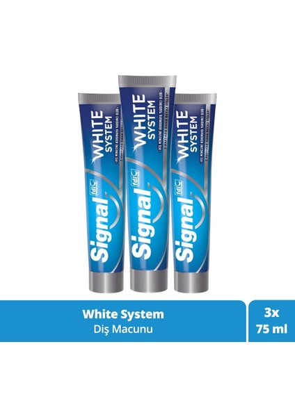 White System Diş Macunu 2 Haftada Daha Beyaz Dişler 75 ml X3 Adet