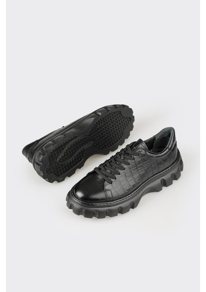 Siyah Deri Erkek Günlük Ayakkabı modelleri