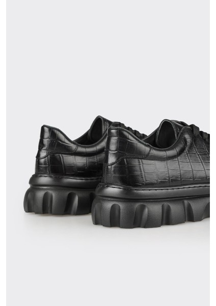 Siyah Deri Erkek Günlük Ayakkabı indirimleri