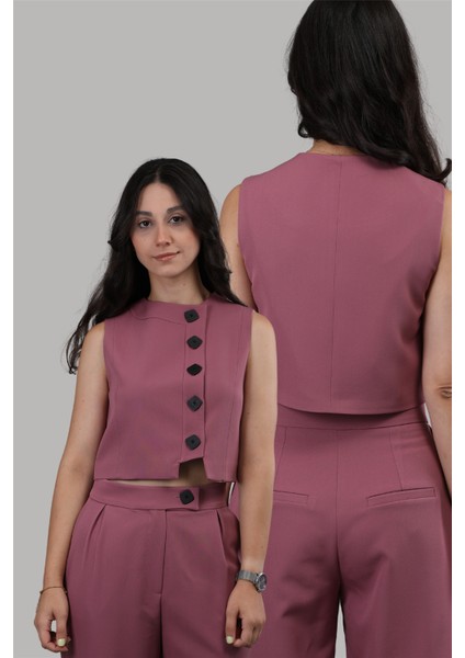 Düğmeli Yelek Takım-Rose modelleri
