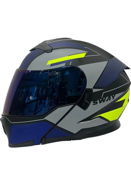 Kask Sway Sw 912 B1 Blue Çene Açılır