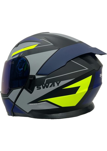 Kask Sway Sw 912 B1 Blue Çene Açılır