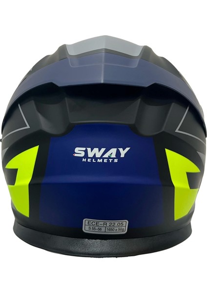 Kask Sway Sw 912 B1 Blue Çene Açılır