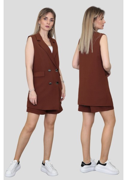 Safari Yelek & Safari Şort Takım-Kestane fırsatları