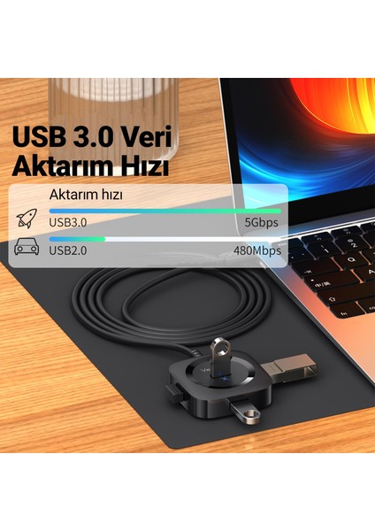 4 Portlu Type-C To USB 3.0 Çoklayıcı Hub