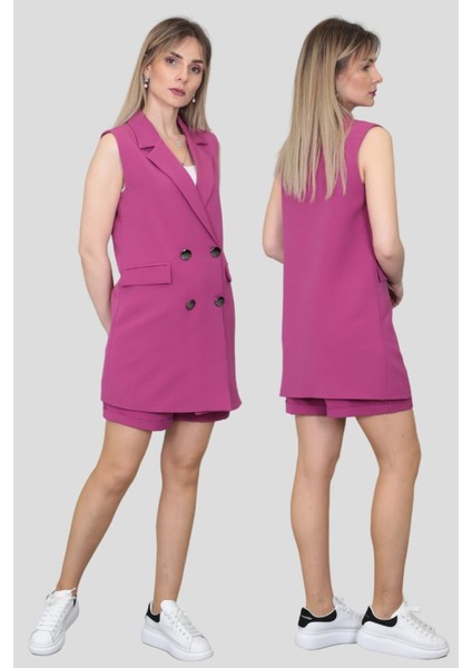 Safari Yelek & Safari Şort Takım-Fuşya fırsatları