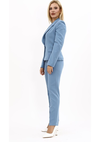 Erkek Yaka Tek Düğmeli Klasik Ceket & Dar Paça Pantolon-Deniz fiyatları